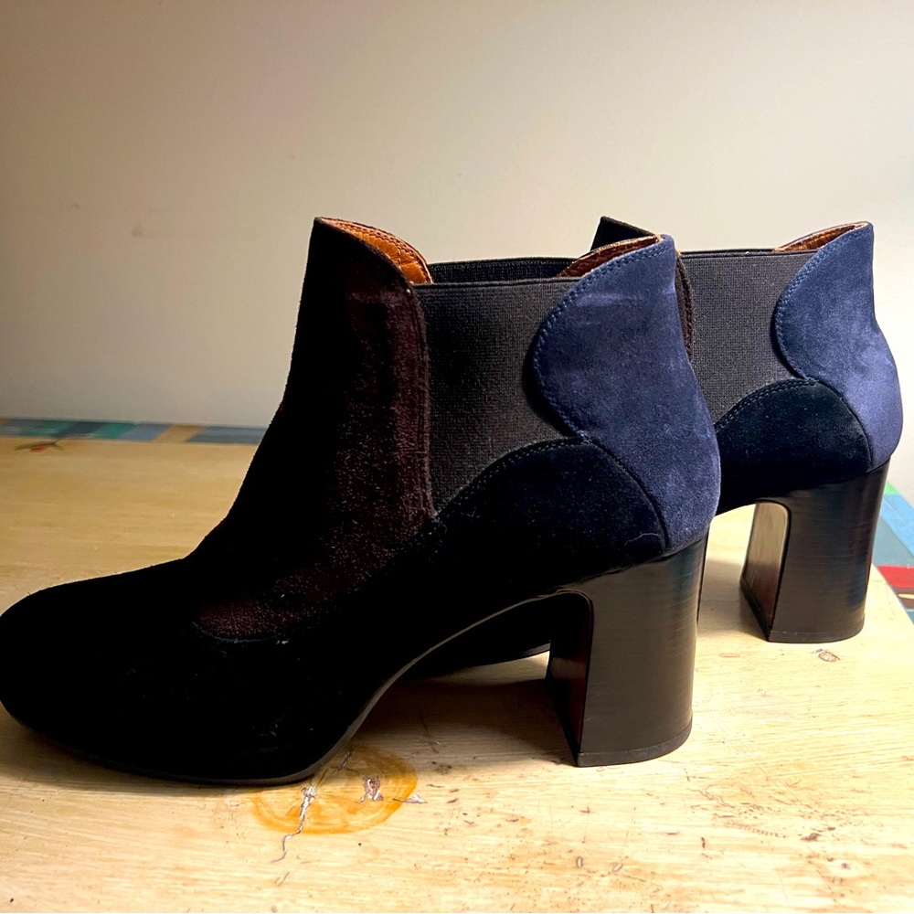CHIE MIHARA black and brown suede ankle boots size 40